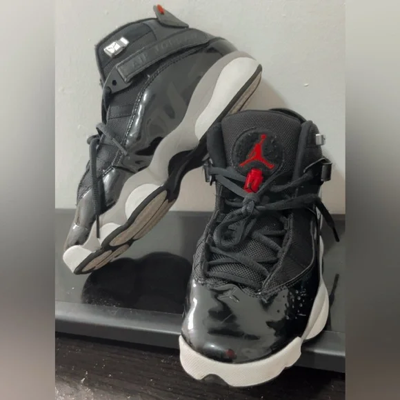 Jordan Kids Black and Red Sneakers - Picture 2 of 6